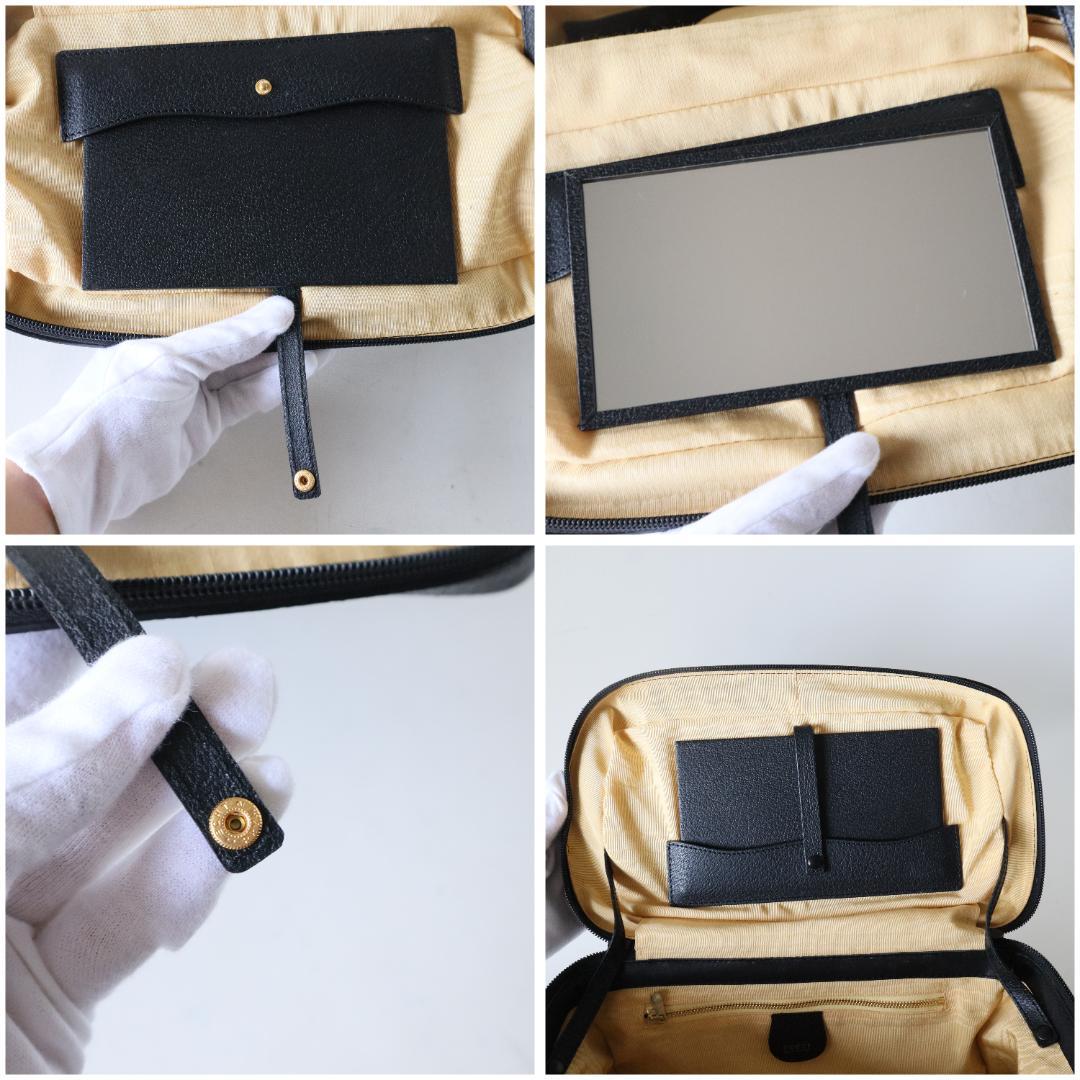 グッチ バニティバッグ バンブー×ピッグスキン 黒 メイクボックス