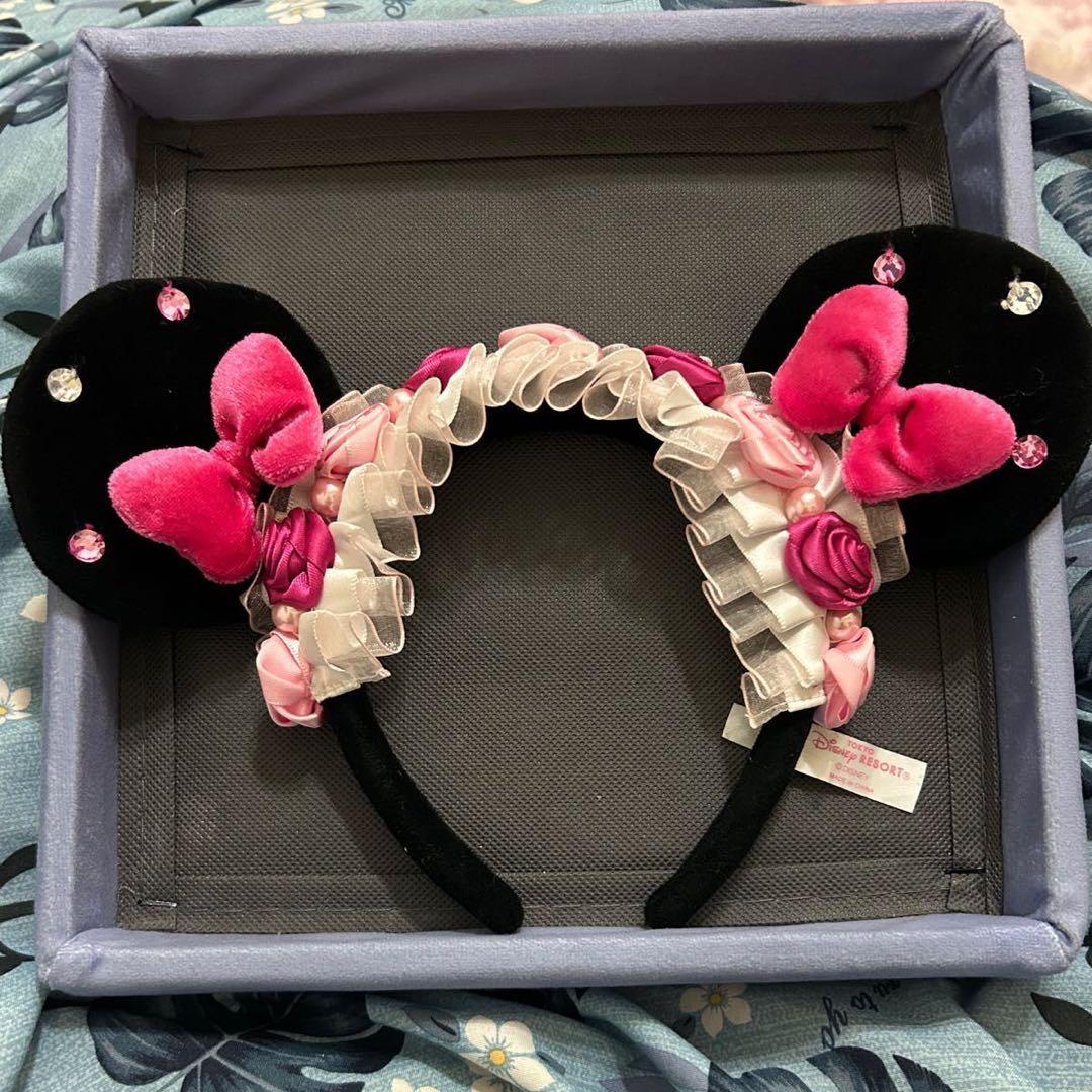 ディズニーカチューシャ ミニー 薔薇 ピンク フリル - メルカリ
