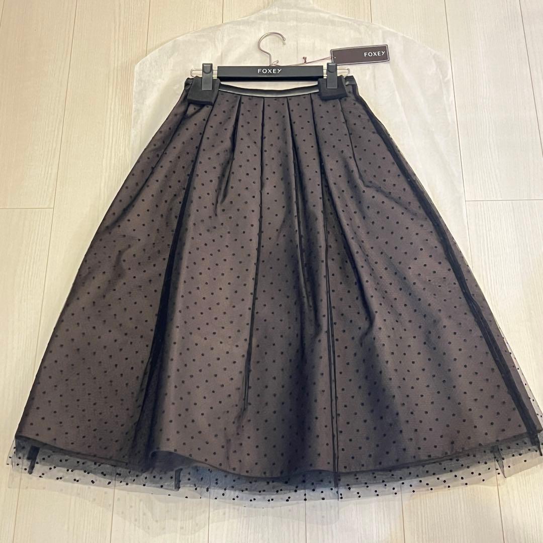 FOXEY ドット チュール スカート Cord Wabe 美品 FOXEY - FOXEY ドット チュール スカート 96,120円 Cord Wabe 美品の