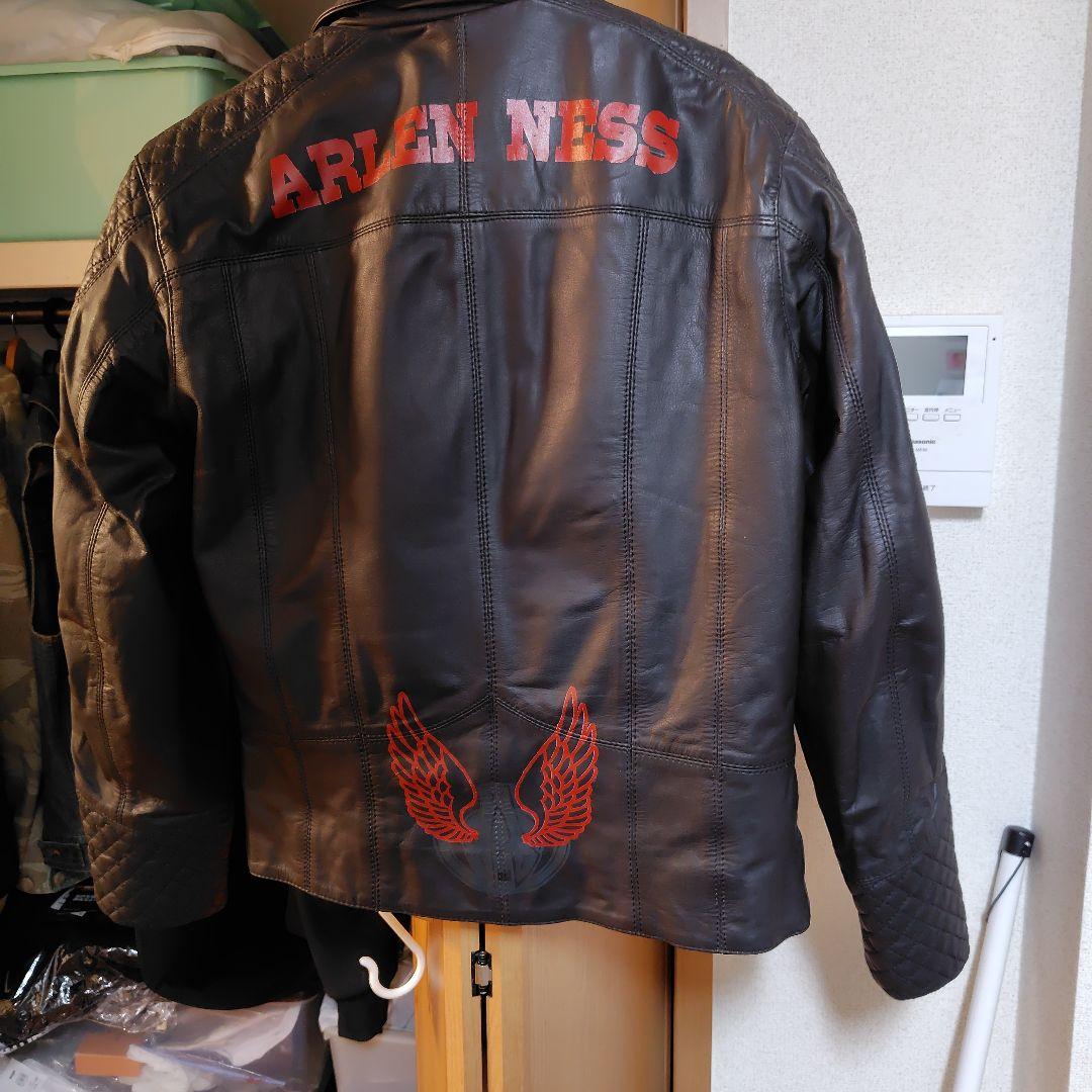 Lサイズ ARLEN NESS ブラックレザージャケット 防寒 防風 - メルカリ