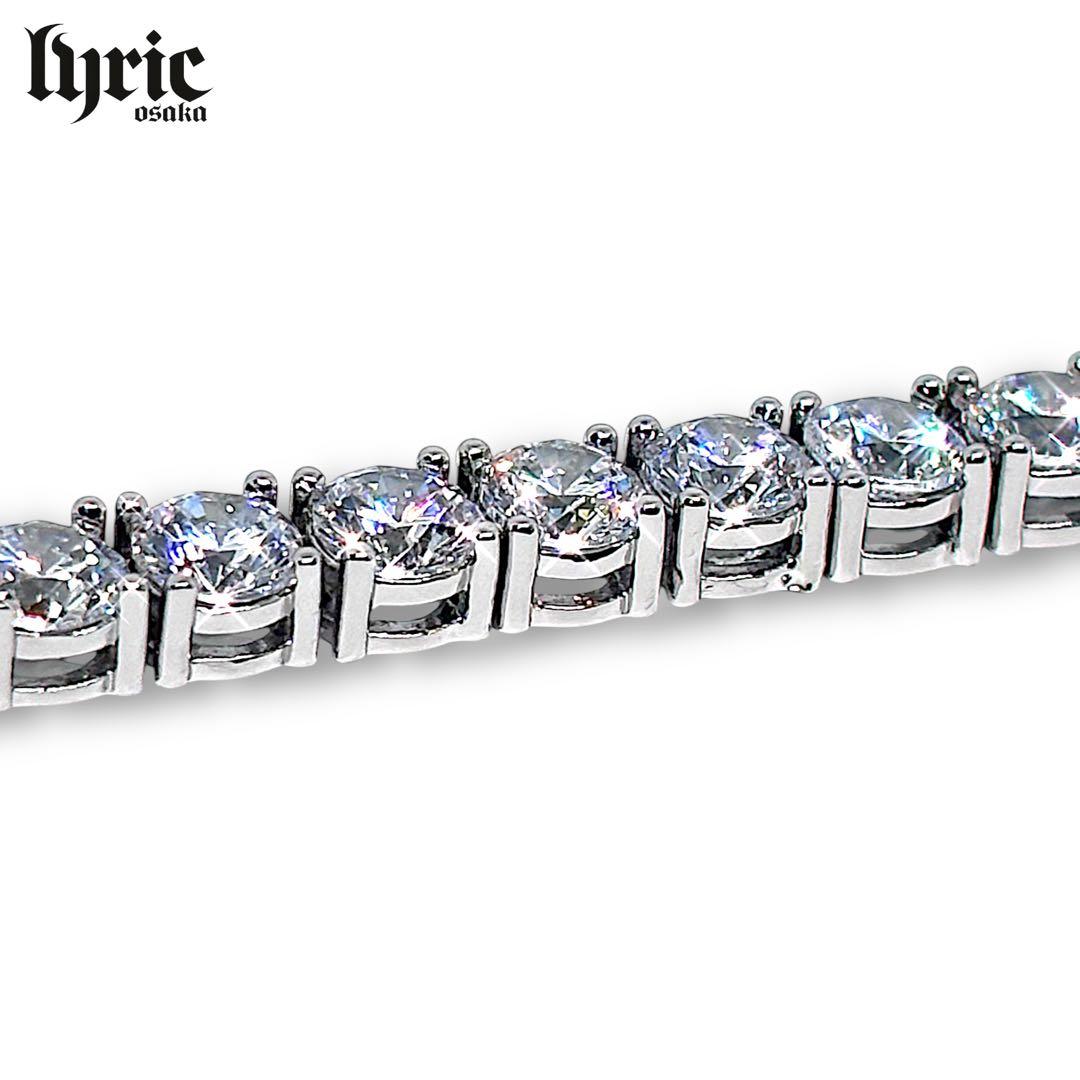 テニスネックレス 5mm 55cm シルバー テニスチェーン 5ACZ 最高品質