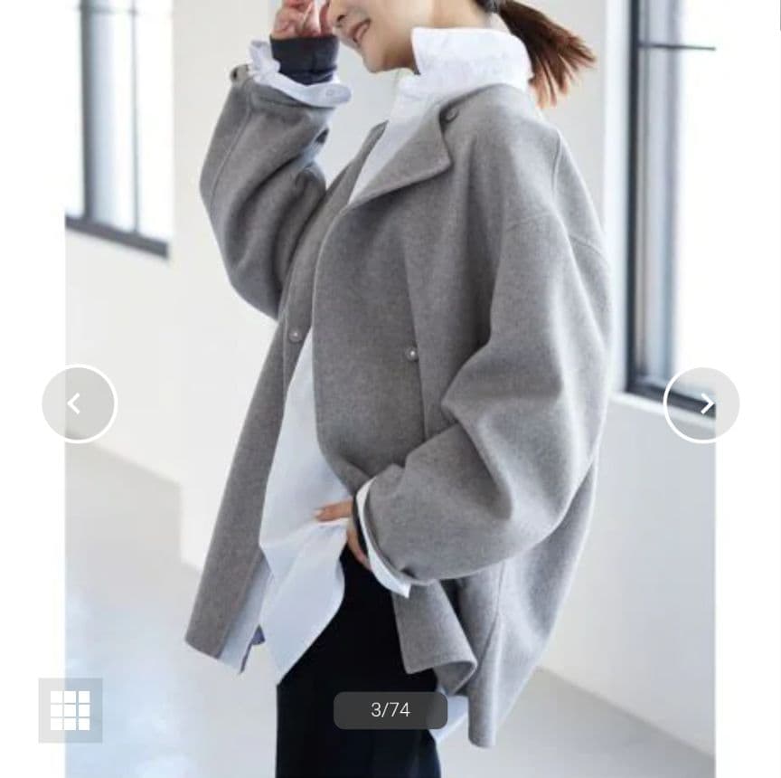 美品 SLOBE IENA HAMILTONダブルフェイスショートコート グレー - メルカリ