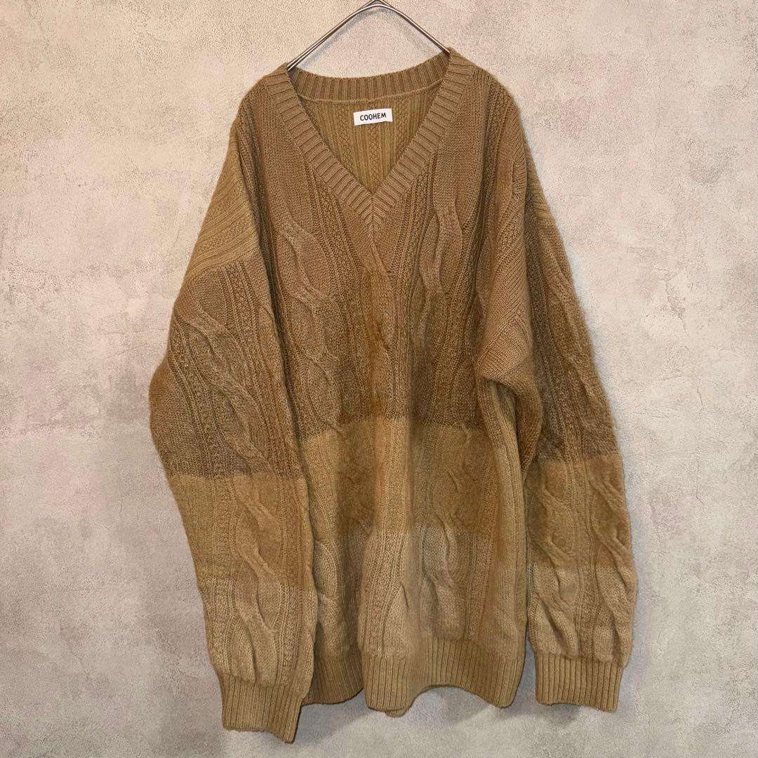 COOHEM ベージュ Vネック ニットセーター feepur（フェピュール） ニット セーター 「ハンドウォッシャブル