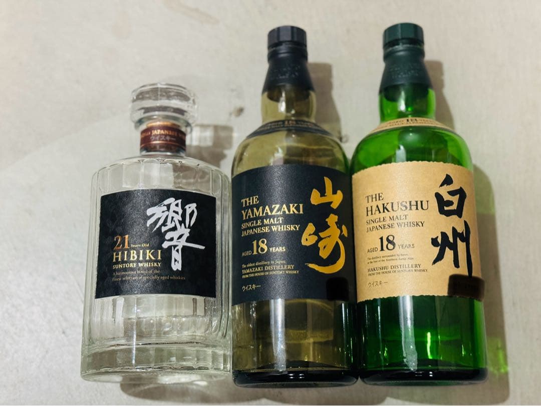 未洗浄 響21年, 山崎18年, 白州18年 空瓶セット - メルカリ