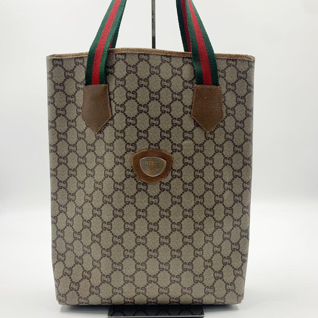 オールドグッチ トートバッグ シェリーライン ブラウン - メルカリ