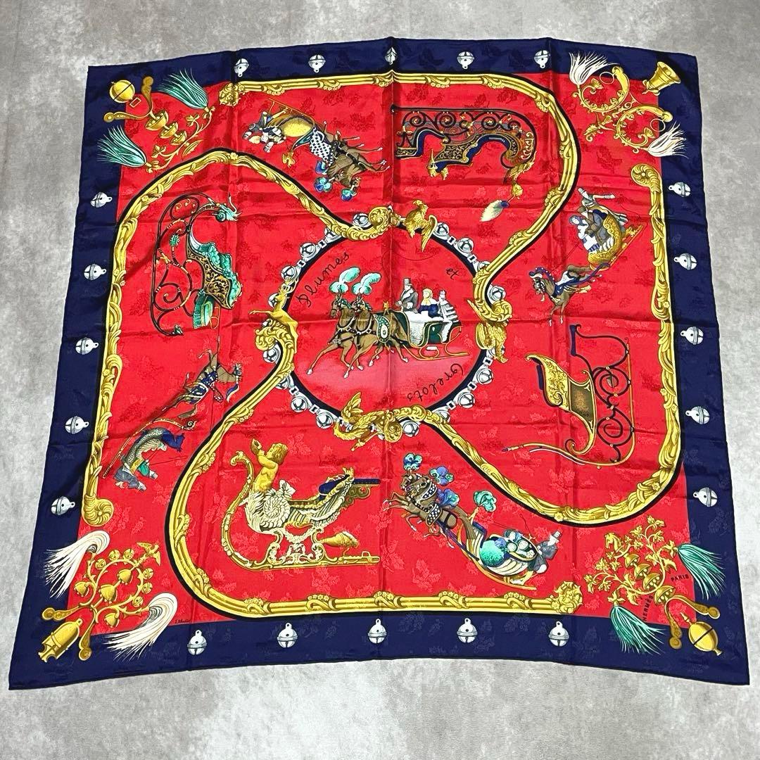 エルメス HERMES 羽飾りと鈴 Plumes et Grelots スカーフ - メルカリ