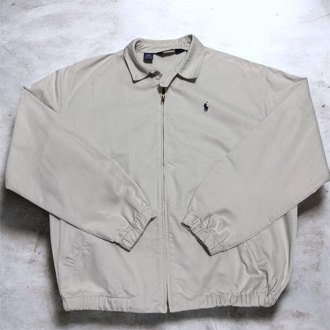 90's ポロラルフローレン　スウィングトップ　ブルゾン　ベージュ　M 90s Polo ポロ ラルフローレン スウィングトップ ベージュ系 M