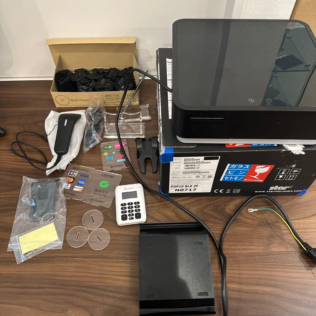 POP10 BLK JP & カードリーダー & 感熱ロール紙 POP10 BLK JP キャッシュドロア内蔵レシートプリンター mPOPシリーズ 1