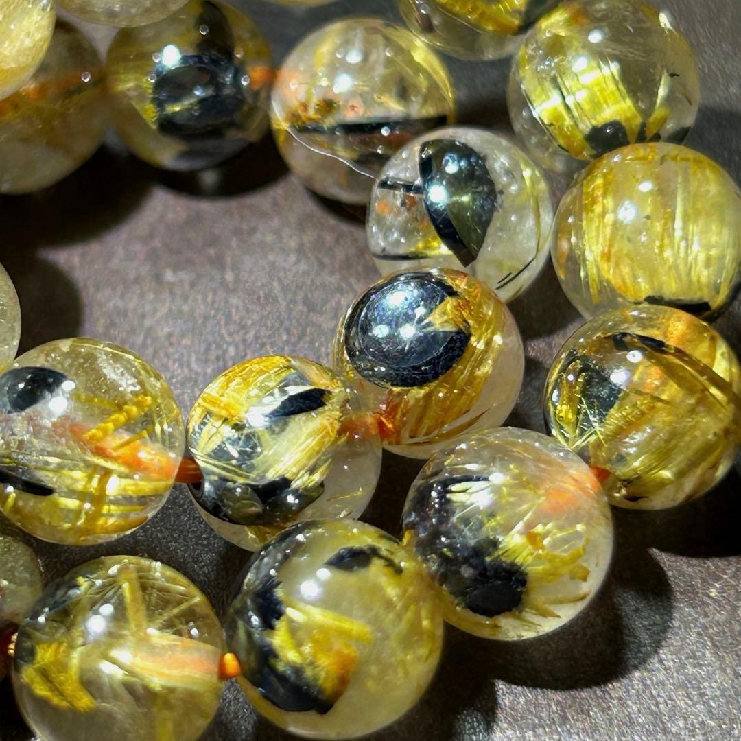 ☆みつ豆様！太陽　タイチン　ゴールド　ルチル　ブレス　福徳龍王宝珠①