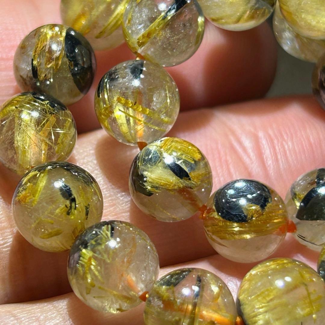 ☆みつ豆様！太陽 タイチン ゴールド ルチル ブレス 福徳龍王宝珠①