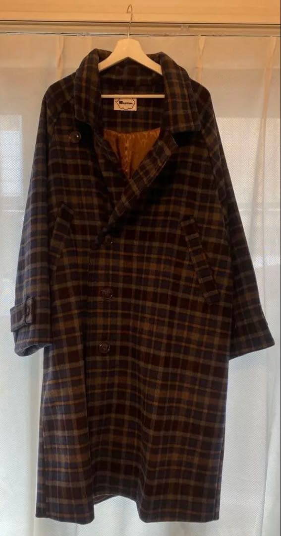 Nissy naptime. チェックロングコート - メルカリ