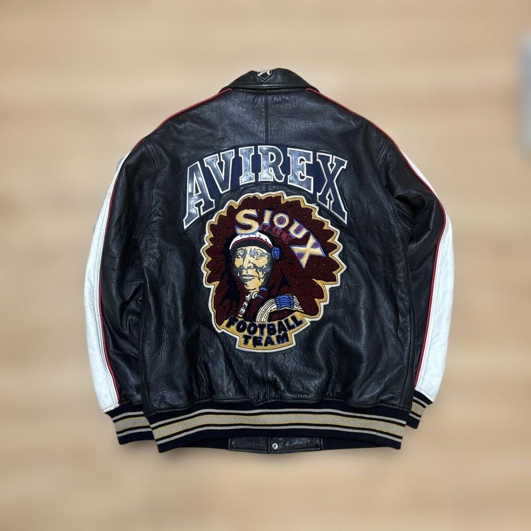 90s vintage AVIREX leather jacket y2k 刺繍 - メルカリ