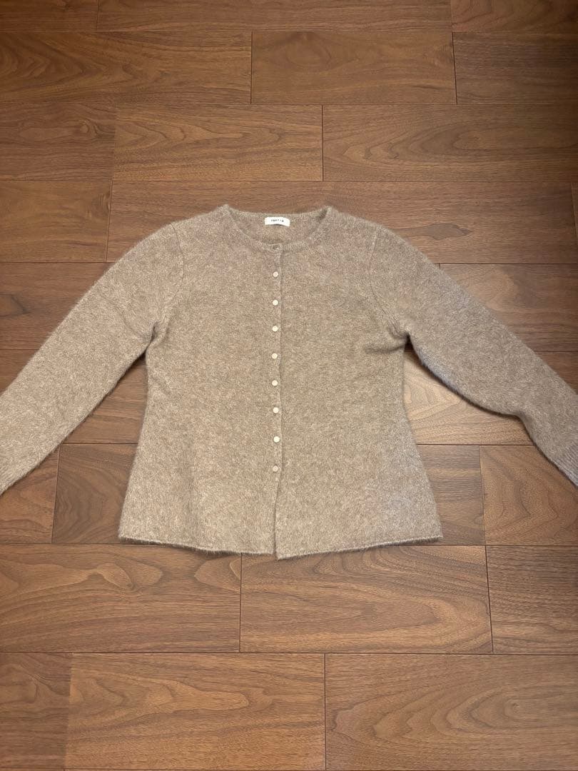 FRAY I.D FOXカシミアペプラムカーディガン(モカ・フリーサイズ