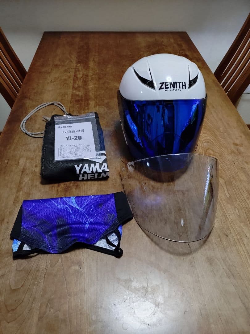 ZENITH YJ-20 ジェットヘルメット(S)純正ブルーミラーシールド - メルカリ