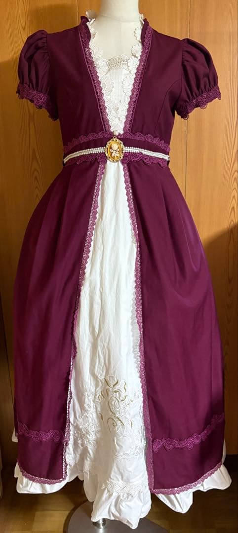 Surfacespell エンパイアドレス　ワンピース　エンジ No.317op(BE) エンパイアワンピース/ベージュ | quatre