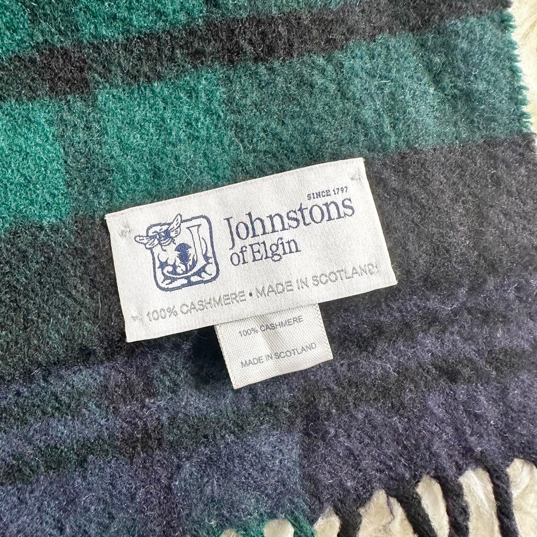 着用5回程度】ジョンストンズ カシミヤ100大判ストール ブラック