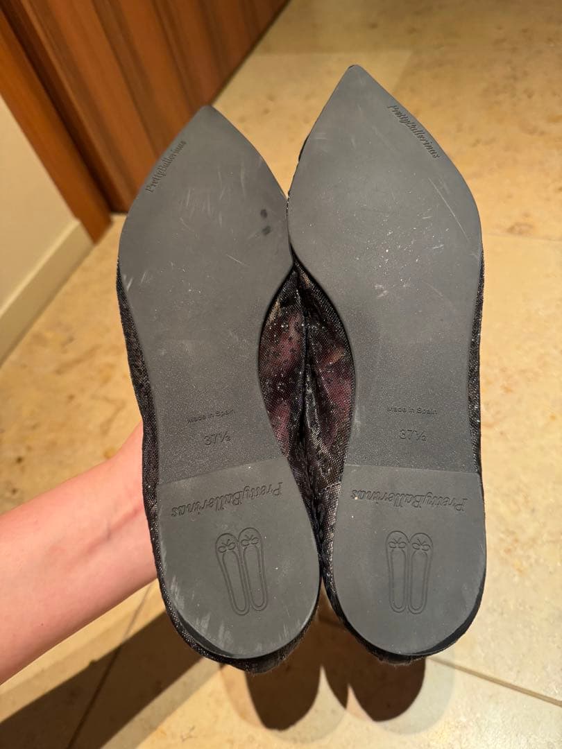 美品』プリティバレリーナ バレエシューズ レオパードブラック 37.5