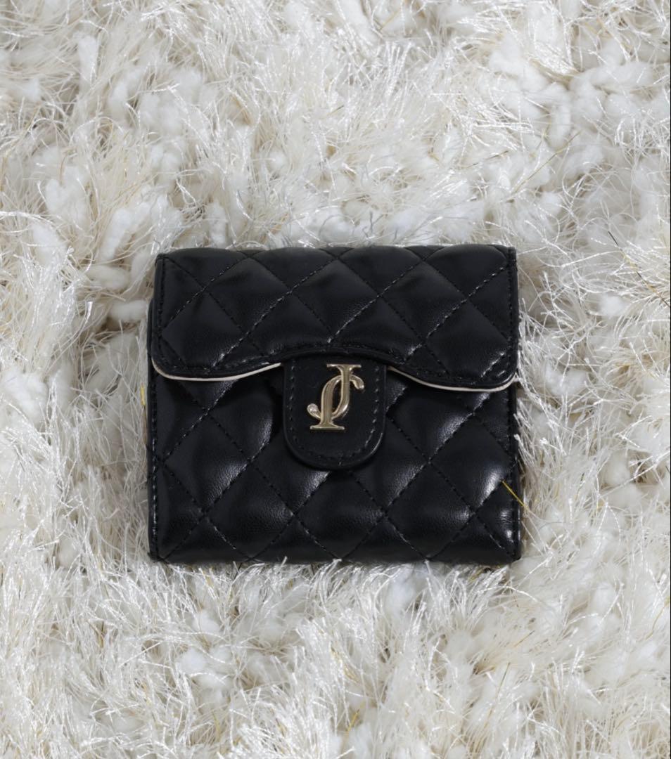 JILLSTUART 財布 キルティング三つ折り財布 黒 ジルバイジルスチュアート JILL by JILLSTUART RIBBONキルトウォレット