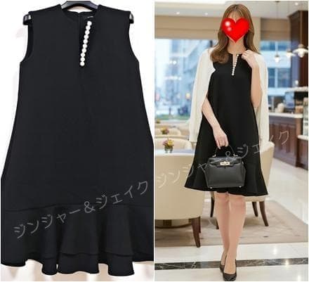 極美品 YOKOCHANヨーコチャン ダブルフロントペプラム パールドレス