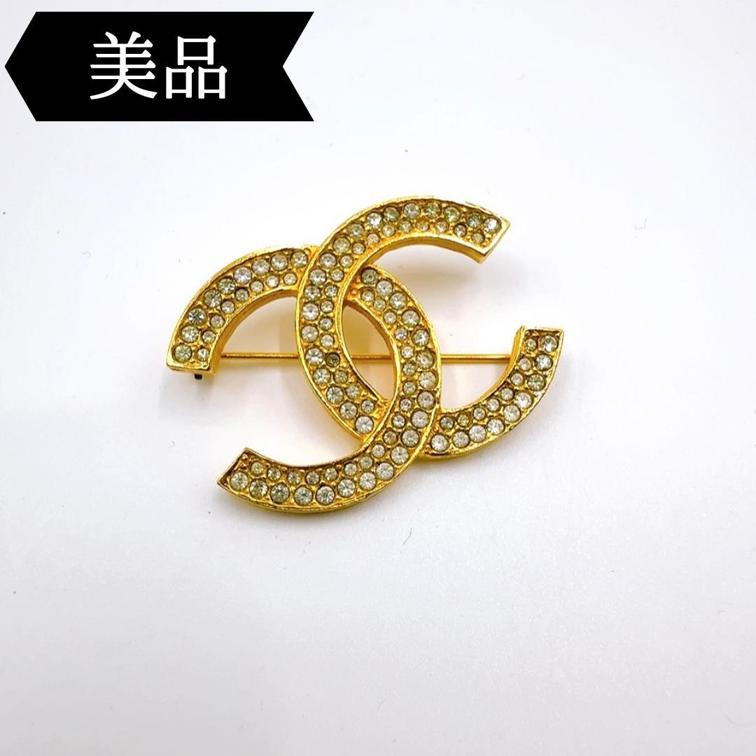 ◇シャネル◇GP×ラインストーン/ココマーク/174/ブローチ/ブランド 中古・古着通販】CHANEL (シャネル) ヴィンテージココマークライン