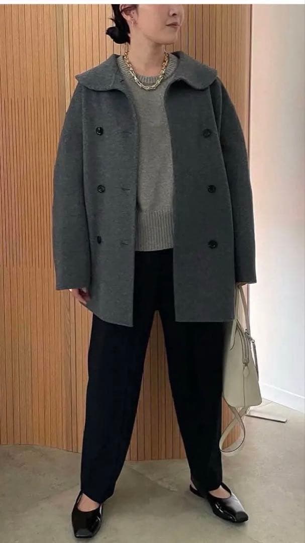 YONFA ダブルボタンウールコート - メルカリ