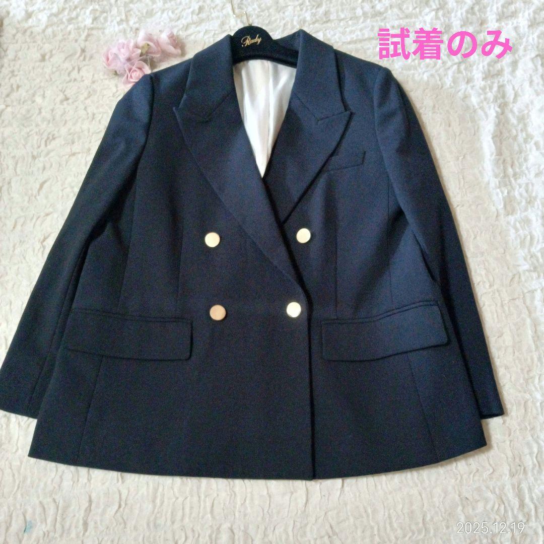 試着のみ　ミラオーウェン　ダブルブレス　金釦　オーバー　紺ブレ Mila Owen（ミラオーウェン）の「金釦ダブルブレストオーバー