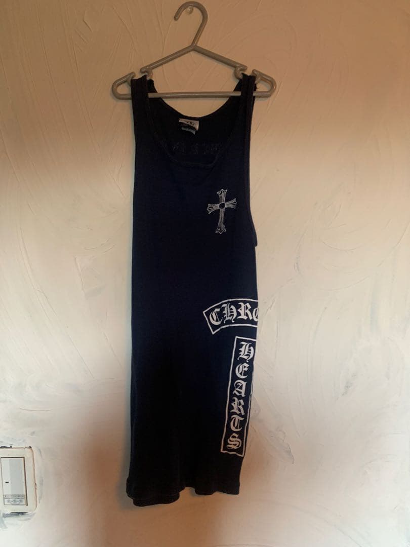 クロムハーツ　タンクトップ　紺　ネイビー　最後値下げ クロムハーツ コピー タンクトップ クロスロゴが映えるシンプル