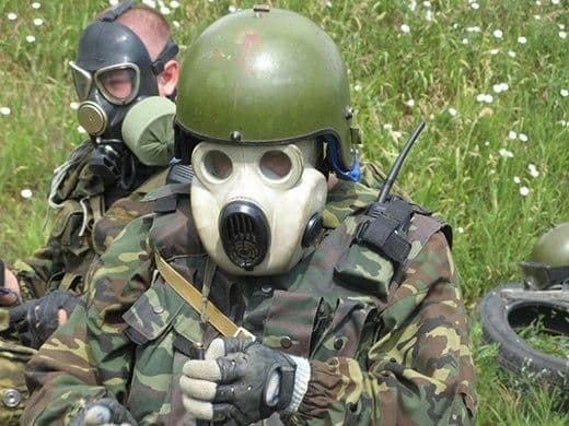 ロシア/ソ連実物 PBFガスマスクセット【ホワイト】ヘッド55～56サイズ