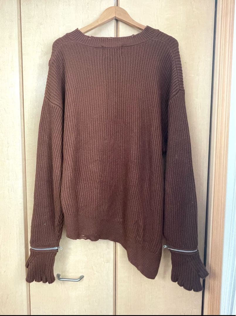 GRANCY】ジップデザインアシンメトリーニット グランシー - メルカリ