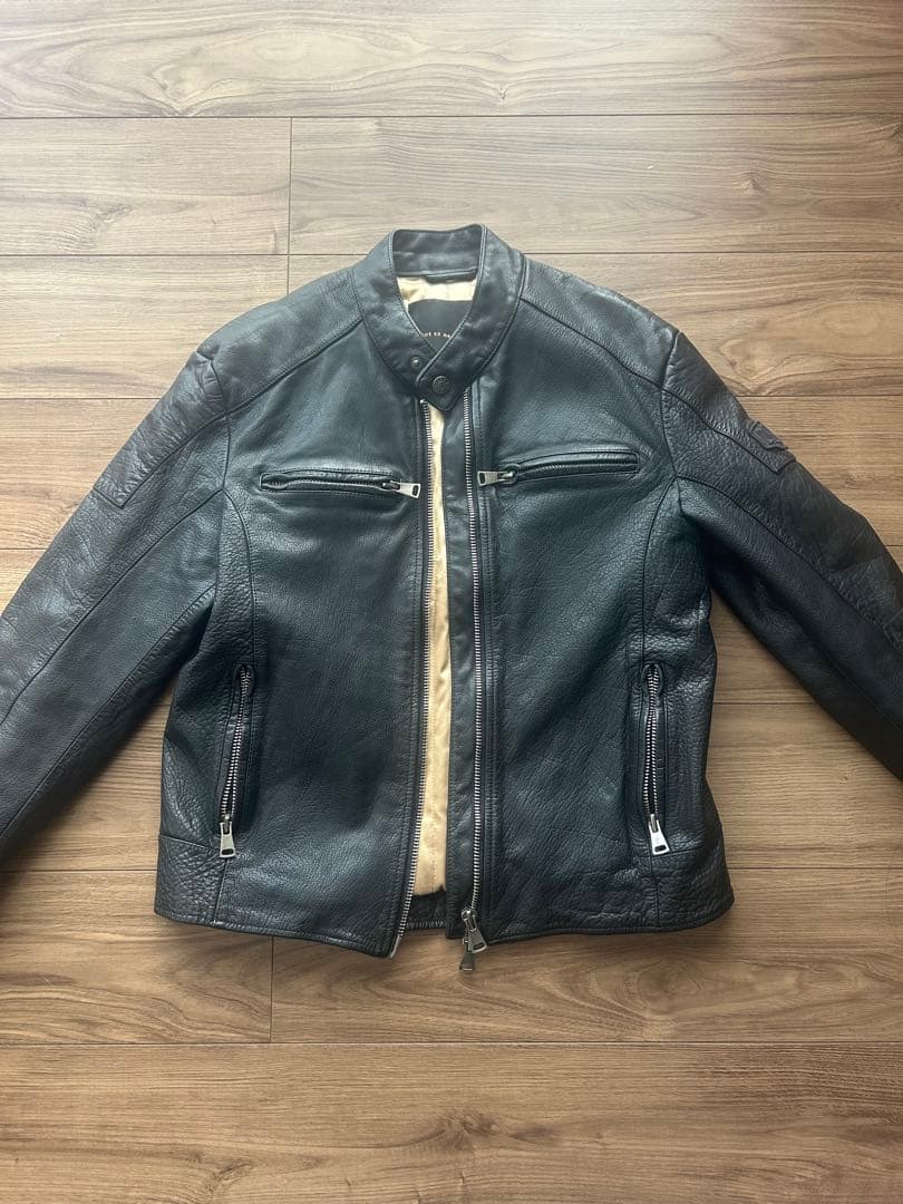 2/8まで限定価格　希少　レア　DEUS 本革　リアルレザー シングルライダース ザワキタ ポイント3倍！限界価格に挑戦！ 本革ライダース（新型ダブル