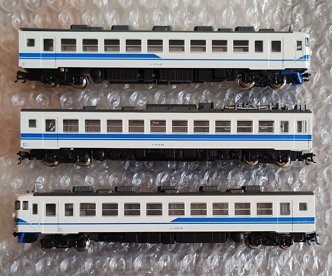 KATO 北陸本線 475系 北陸色 (青帯) 3両セット 室内灯付 - メルカリ