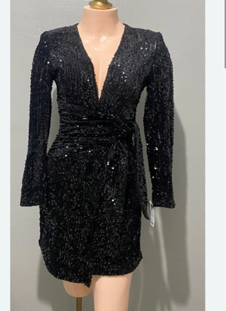 新品タグ付　ZARA スパンコールミニワンピース ZARA】 日本完売品 ○#ZW COLLECTION スパンコールミニワンピース