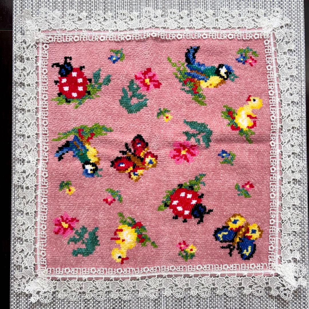 FEILER】フェイラー×近沢レース コラボ♡ハイジ ハンカチ ピンク