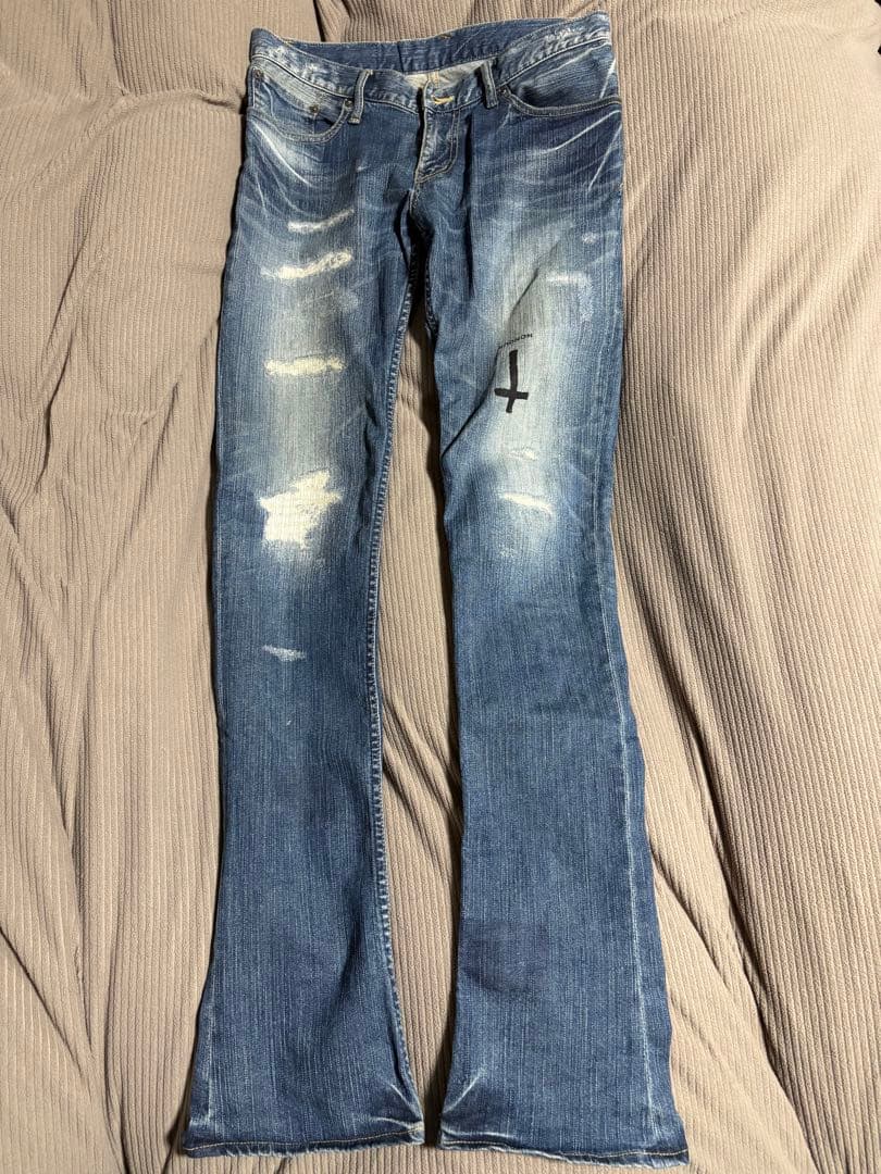 LGB s-wolf ダメージデニムパンツ サイズ30 デニム パンツ フレア 中古・古着通販】L.G.B (ルグランブルー) サイドジップフレアデニム