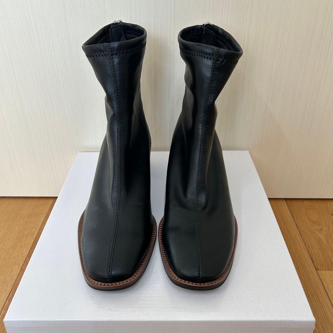 スタックヒール　ブーツ　ブラック　Discoat L 25.0 トラックソールソックスブーツ（ブーツ）｜DISCOAT（ディスコート）の