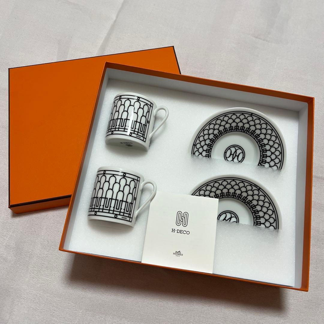 新品　HERMES エルメス　コーヒーカップ HERMES（エルメス） モザイク コーヒーカップ&ソーサー ペア 100ml