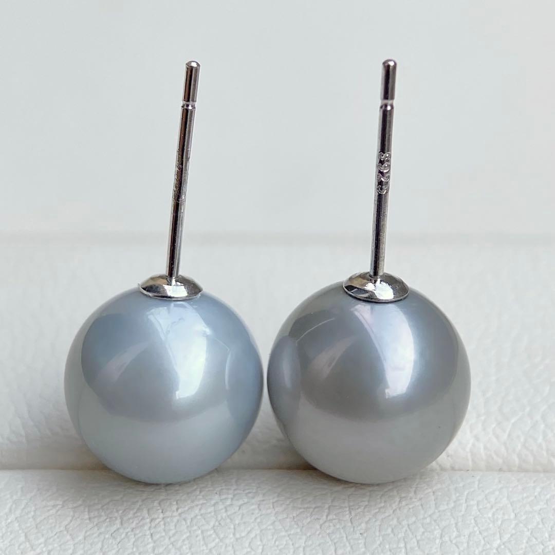 本真珠南洋黒蝶真珠 クールグレイ9.58㍉s925直結ピアスBL973 - メルカリ