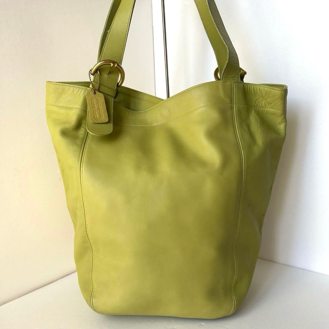 クリーニング済 old coach 4082 Soho Bag COACH Shoulder Bag Duffle Soho 4082 Yellow Leather Vintage Old