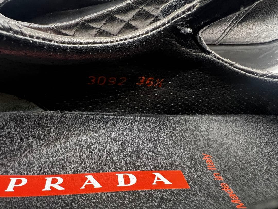 PRADA プラダ キルティング フラットシューズ 36.5（約23.5cm）黒