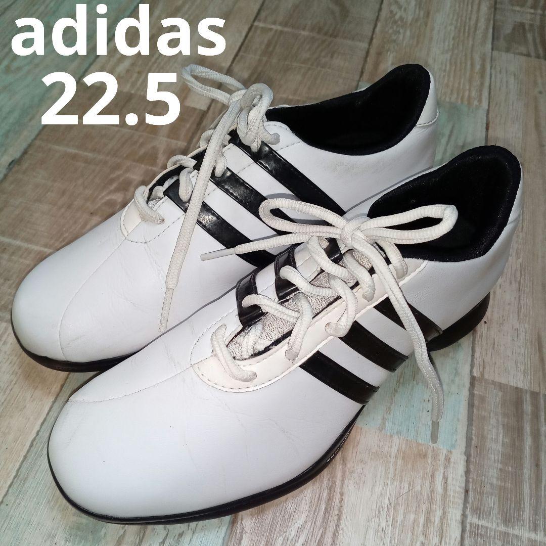 adidas 22.5 ゴルフシューズ スパイク レザー ホワイト アディダス