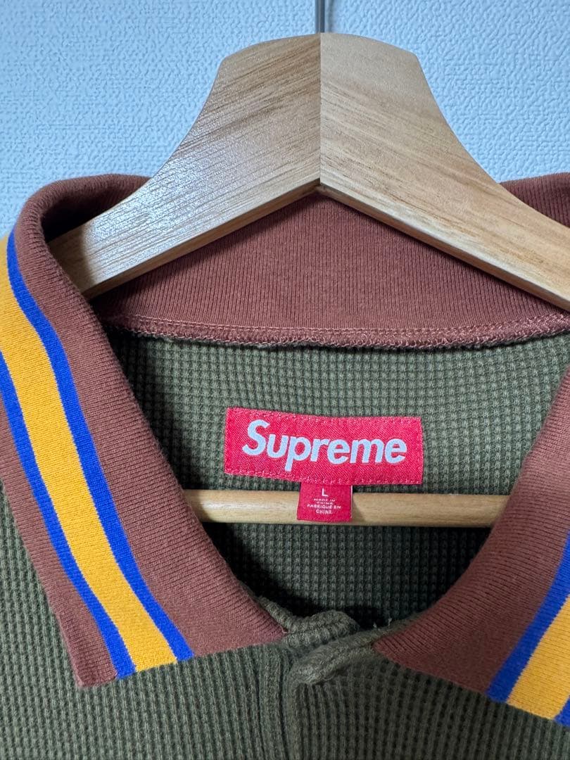 トップス Supreme Thermal L/S Polo \"Olive\" Large