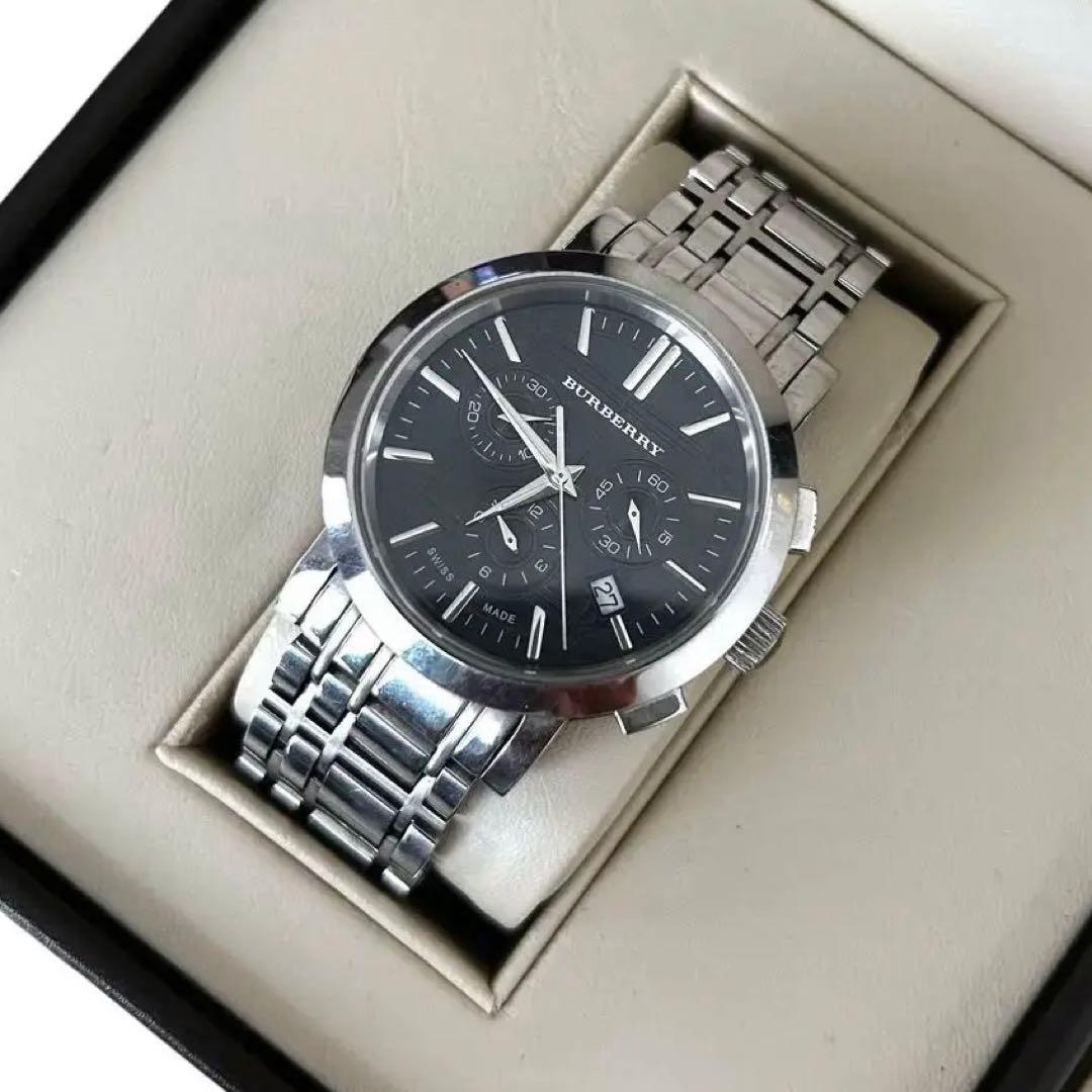 美品⭐︎バーバリー ヘリテージ クロノグラフ デイト メンズ 腕時計
