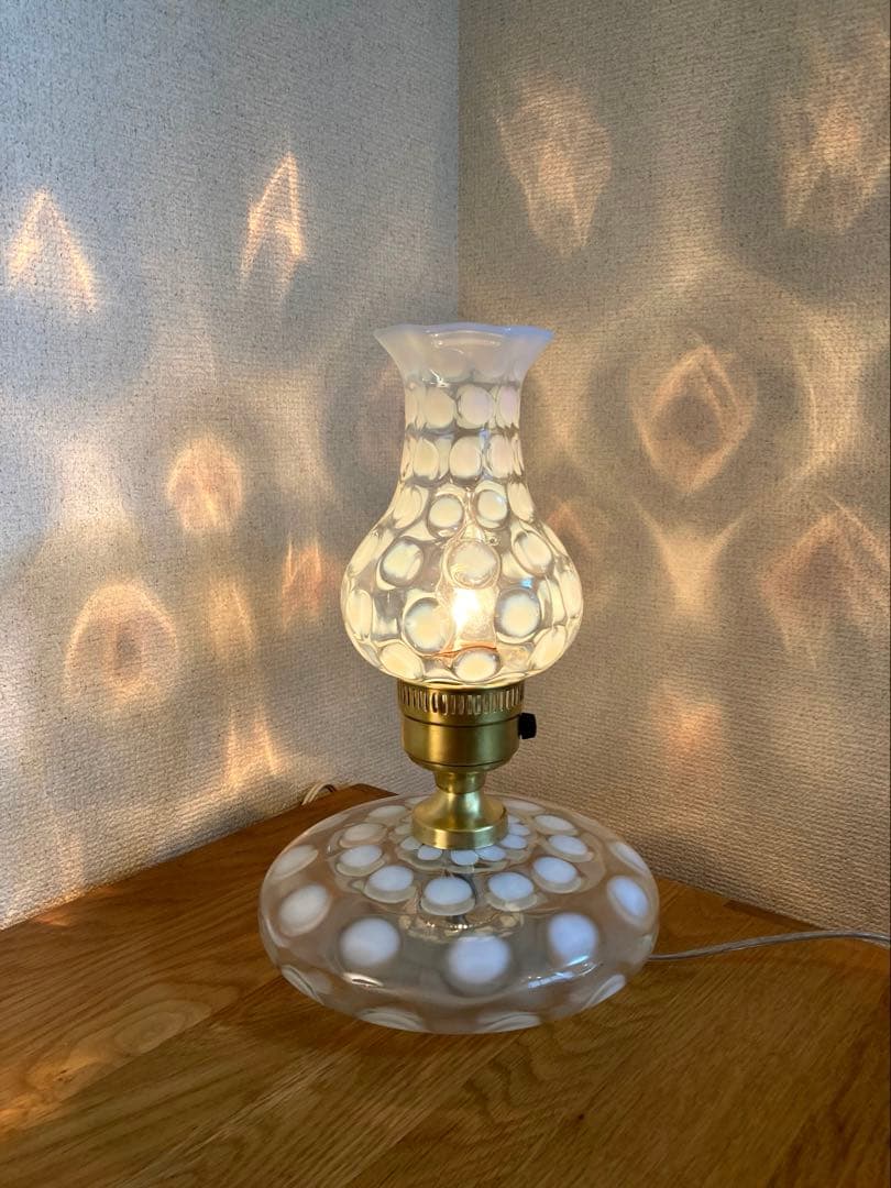 フェントン（Bigパンケーキ）1930年　ランプスタンド　アンティークシェード フェントン（Bigパンケーキ）1930年 ランプスタンド アンティーク