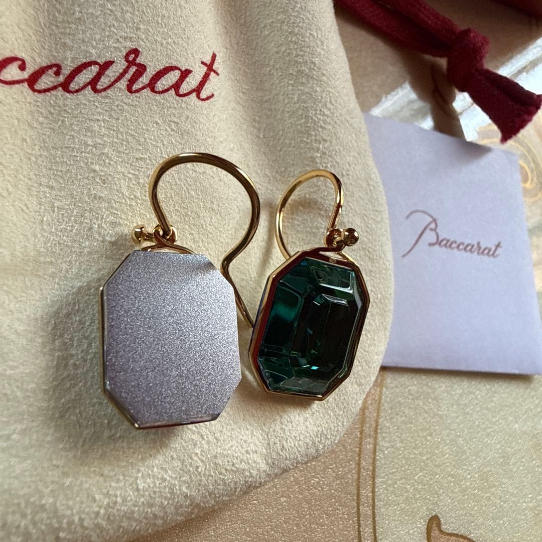 Baccarat ピアス 新品 未使用 バカラ アルクール スカラベグリーン