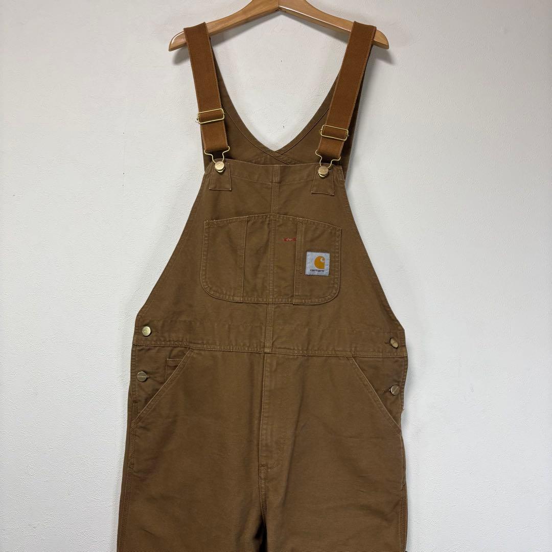 カーハート ダック オーバーオール ワーク ペインター パンツ ブラウン