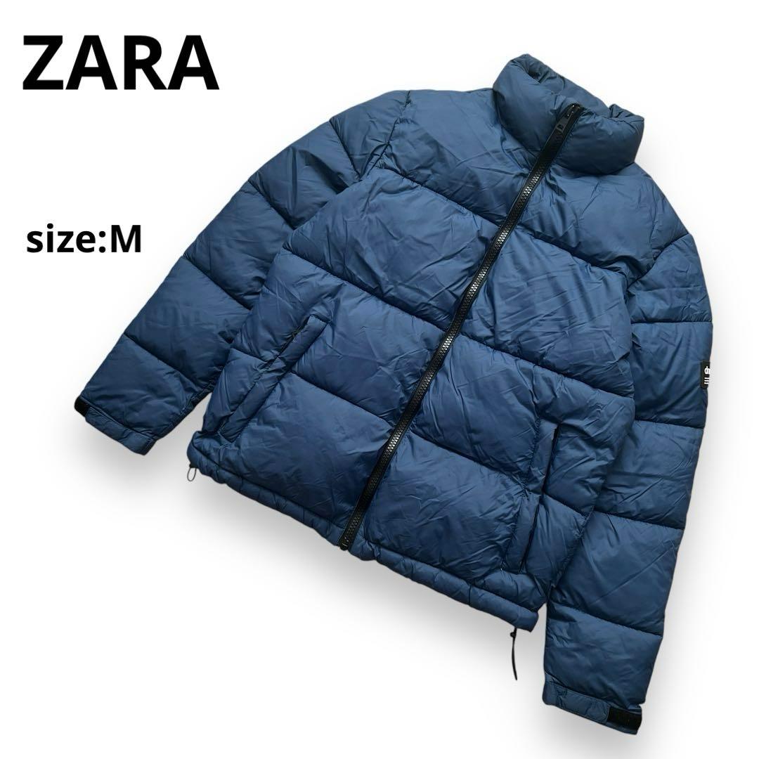 ZARA ザラ DNWR. 中綿ジャケット 青 ダウンジャケット M - メルカリ