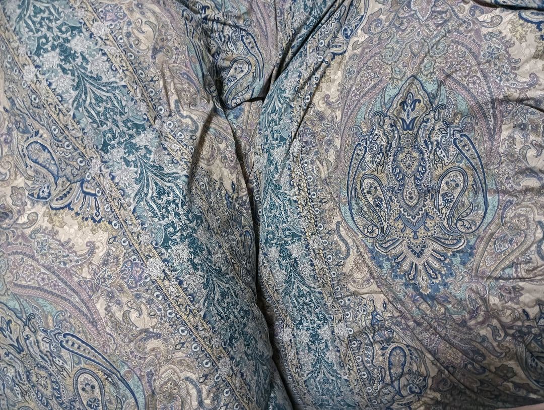 ペイズリー柄　羽毛掛け布団 210cm x 150cm 西川 羽毛布団 ホワイトダックダウン93％ ペイズリー柄 シングルロング