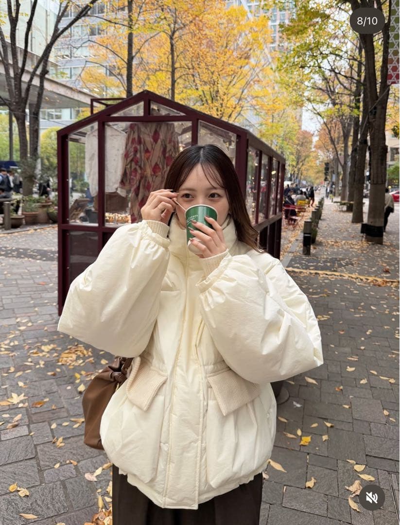 新品未使用】olun 中綿リブブルゾン ダウン Sサイズ アイボリー - メルカリ