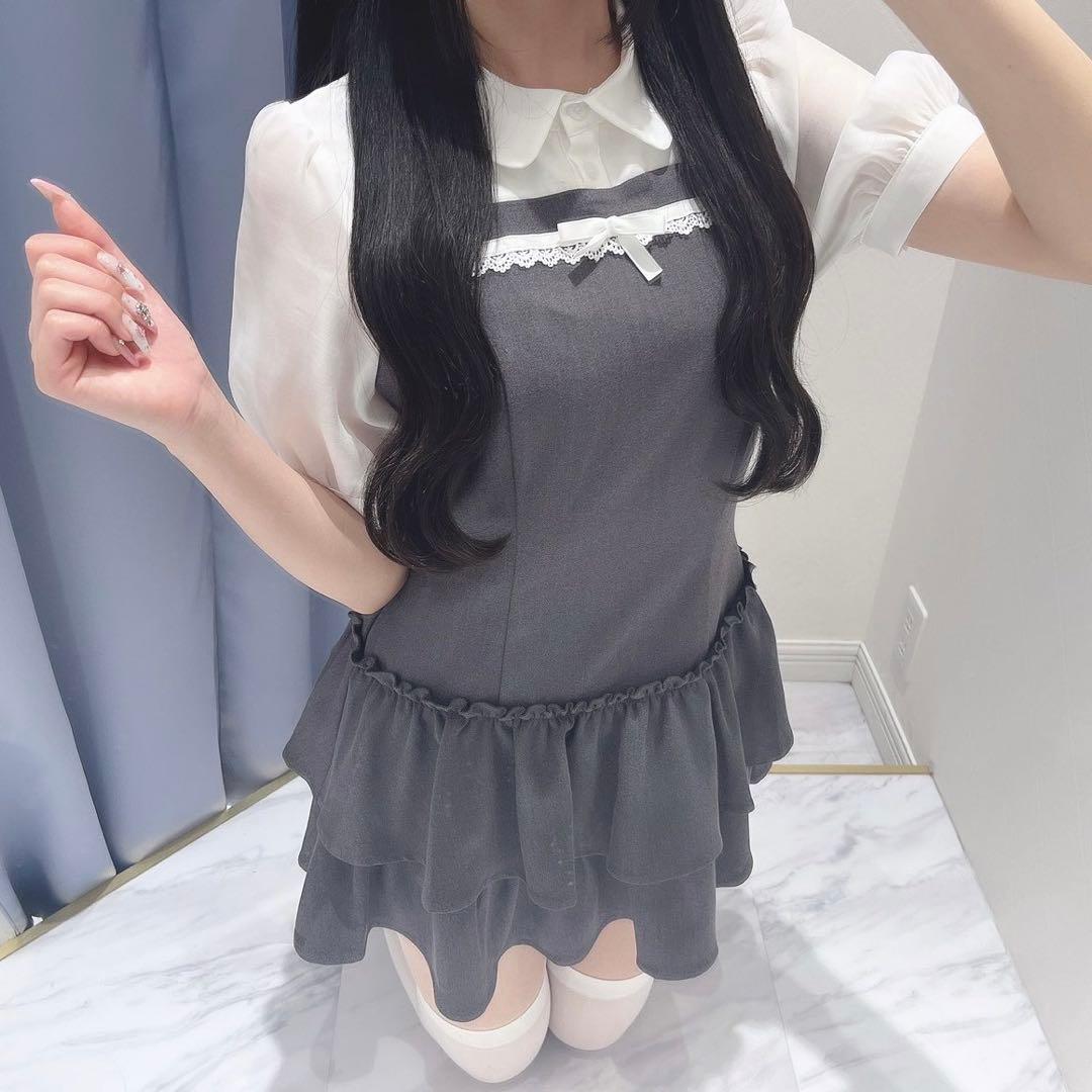 evelyn ドッキングティアードワンピース チャコール - メルカリ