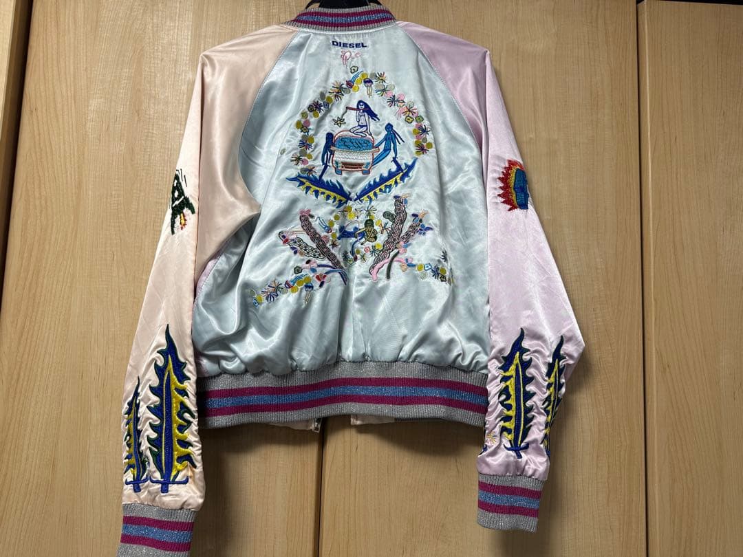 DIESELサテン 蛇刺繍 スカジャン リバーシブル 巳年 - メルカリ